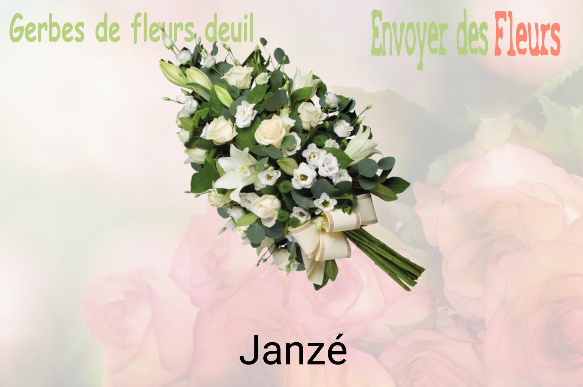 Gerbe de fleurs de deuil livrée à Janzé